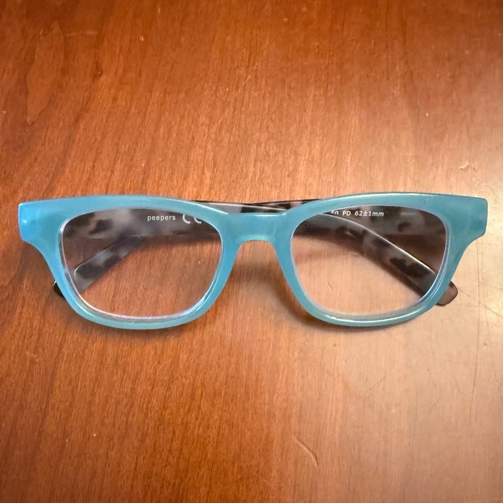 Peepers reading glasses +1.50 vintage vibes 2510 aqua animal print